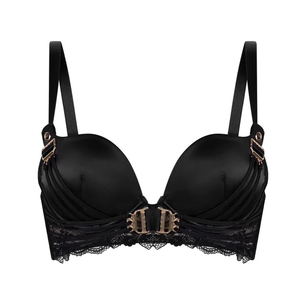 Soutien-gorge à armatures longline push-up préformé Avela - Noir