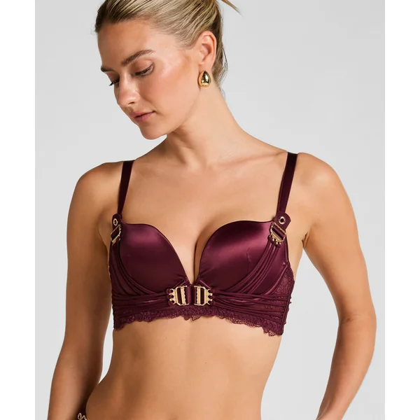 Soutien-gorge à armatures longline push-up préformé Avela - Rouge
