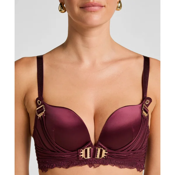 Soutien-gorge à armatures longline push-up préformé Avela - Rouge