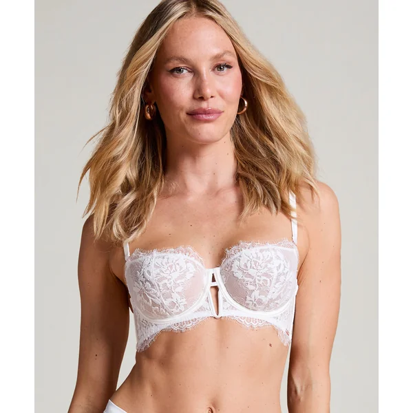 Soutien-gorge à armatures non préformé longline Tiah - Blanc