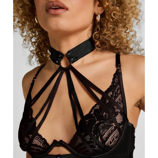 Soutien-gorge à armatures non rembourré longline Amelie - Noir