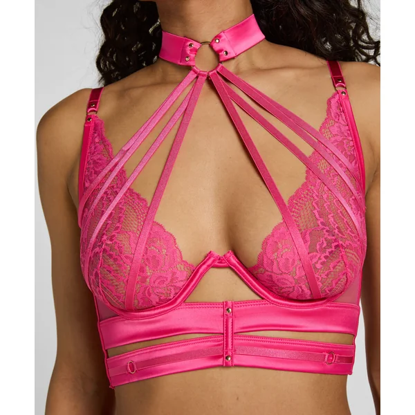 Soutien-gorge à armatures non rembourré longline Amelie - Rose