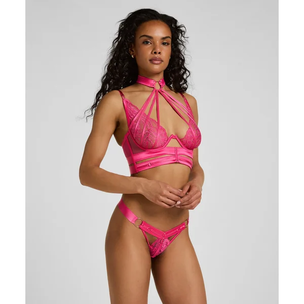 Soutien-gorge à armatures non rembourré longline Amelie - Rose