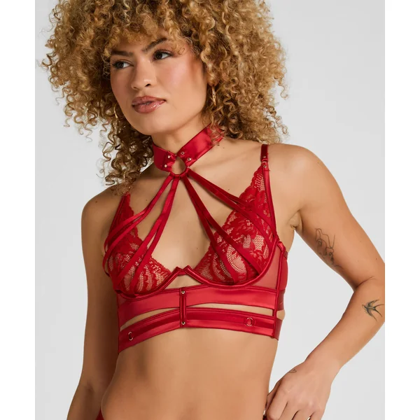 Soutien-gorge à armatures non rembourré longline Amelie - Rouge