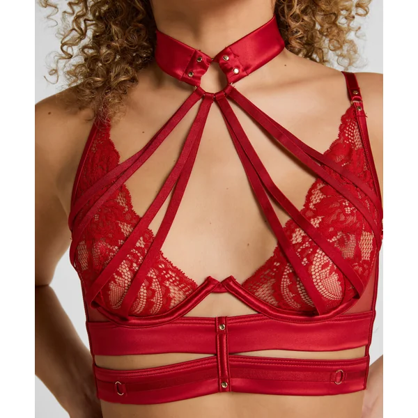 Soutien-gorge à armatures non rembourré longline Amelie - Rouge
