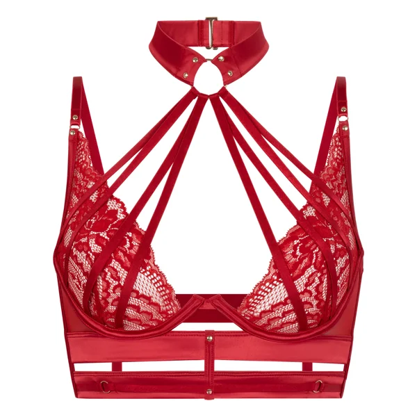 Soutien-gorge à armatures non rembourré longline Amelie - Rouge