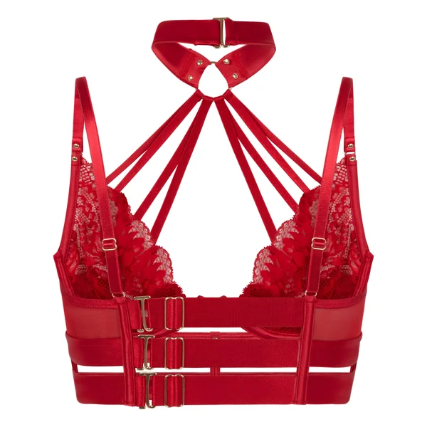 Soutien-gorge à armatures non rembourré longline Amelie - Rouge