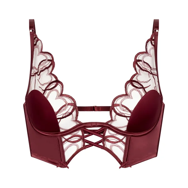 Soutien-gorge à armatures non rembourré longline Olivia - Rouge