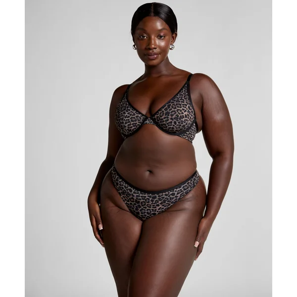 Soutien-gorge à armatures non-préformé léopard Tara - Noir