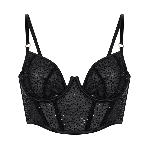 Soutien-gorge à armatures non-rembourré longline Elle - Noir