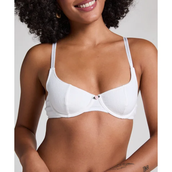 Soutien-gorge à armatures non-rembourré Pointelle - Blanc