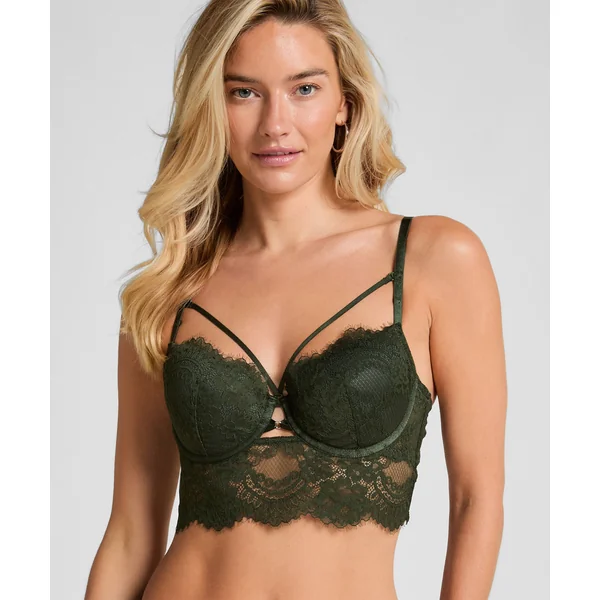 Soutien-gorge à armatures rembourré longline Amara - Vert