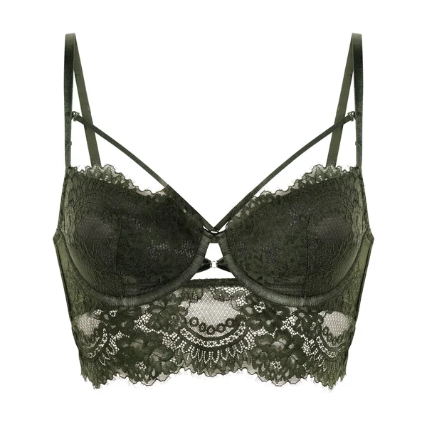 Soutien-gorge à armatures rembourré longline Amara - Vert