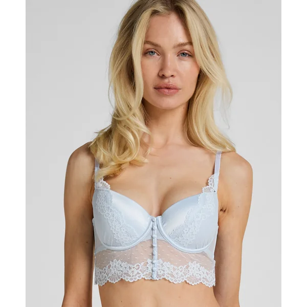 Soutien-gorge à armatures rembourré longline Laila - Bleu
