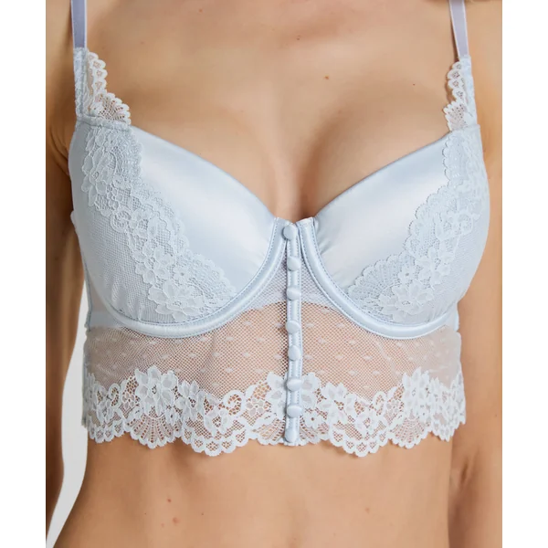 Soutien-gorge à armatures rembourré longline Laila - Bleu