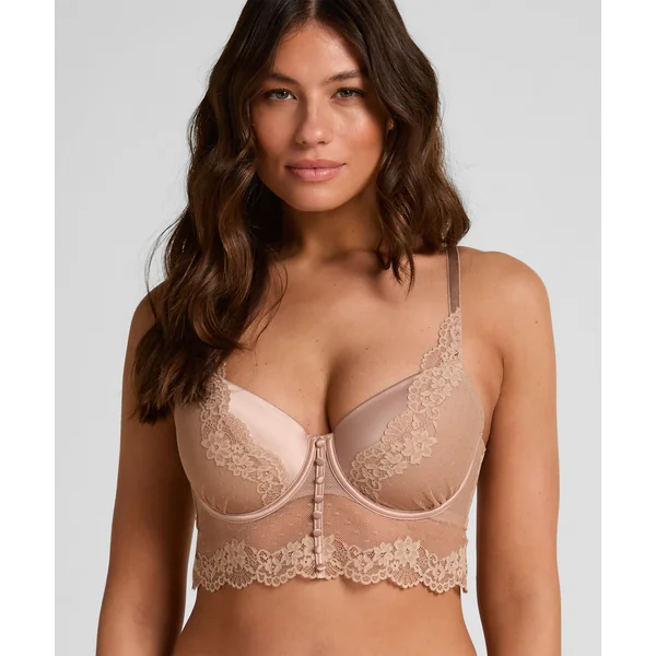 Soutien-gorge à armatures rembourré longline Laila - Marron