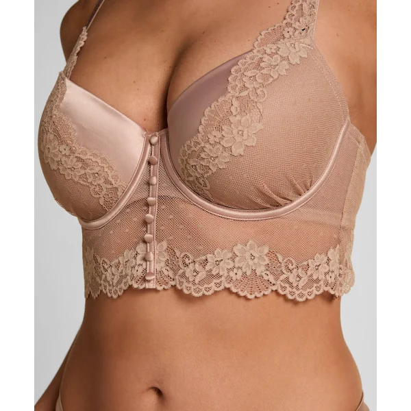 Soutien-gorge à armatures rembourré longline Laila - Marron