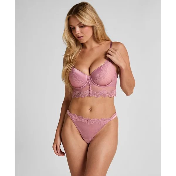 Soutien-gorge à armatures rembourré longline Laila - Rose