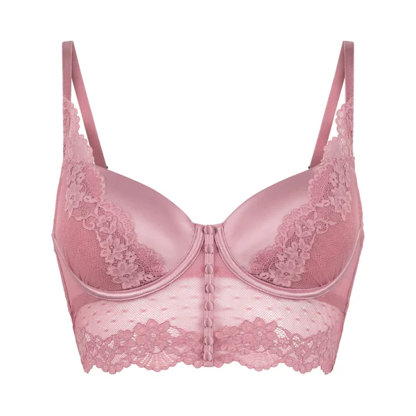 Soutien-gorge à armatures rembourré longline Laila - Rose