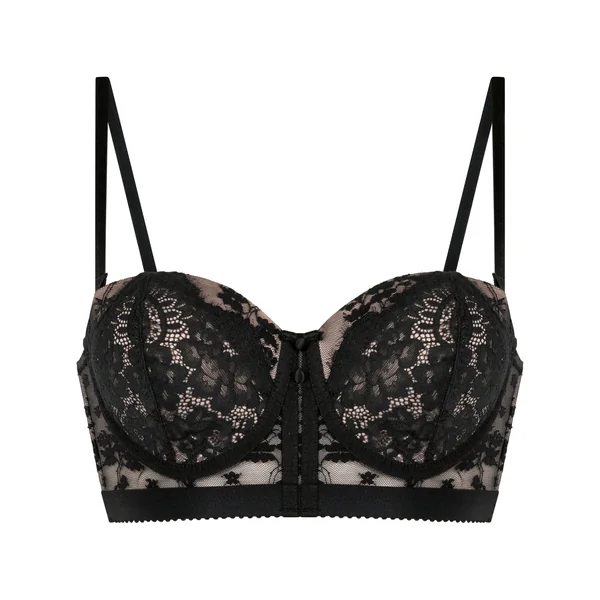 Soutien-gorge à armatures rembourré longline Lou - Noir