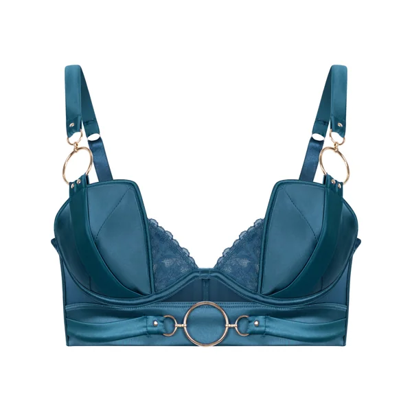 Soutien-gorge à armatures rembourré longline Marjolein - Bleu