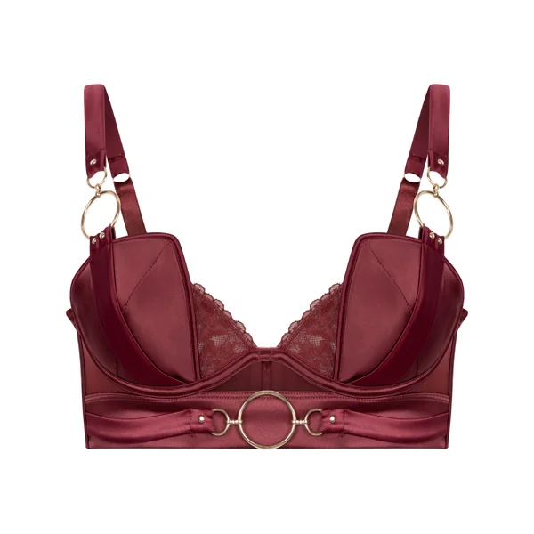 Soutien-gorge à armatures rembourré longline Marjolein - Rouge