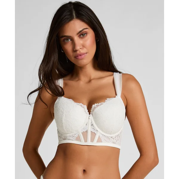 Soutien-gorge à armatures rembourré longline Whitney - Blanc