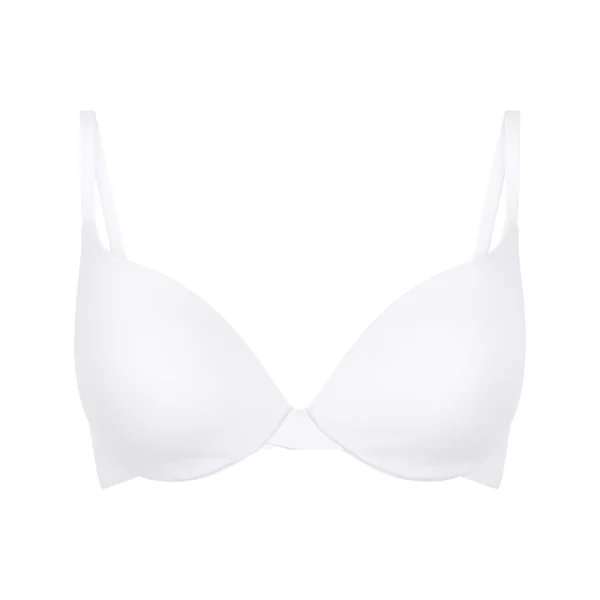 Soutien-gorge à armatures rembourré push-up en coton - Blanc