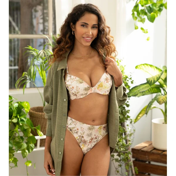 Soutien-gorge à coques fleuri et dentelle Évasion Tropique Matin Tropic