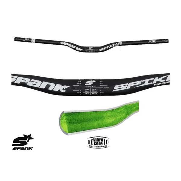 SPANK Cintre Spank SPIKE 800 Vibrocore, rise 30mm, noir/blanc
