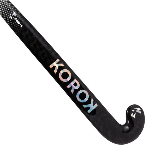 Stick de hockey sur gazon adulte confirmé low bow 60% carbone FH560 noir gris