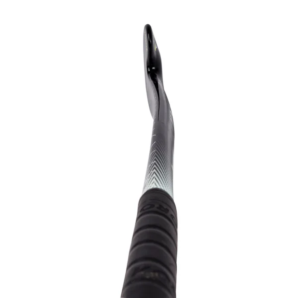 Stick de hockey sur gazon adulte débutant fibre de verre midbow FH100 noir blanc