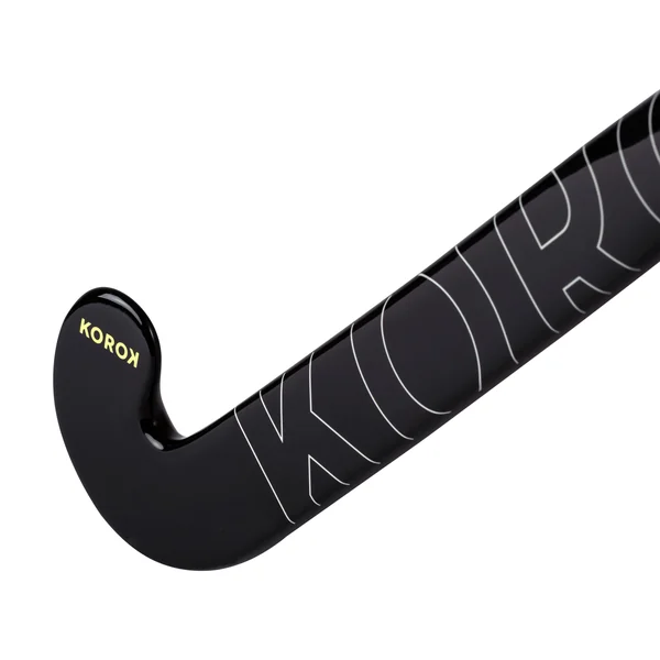 Stick de hockey sur gazon adulte débutant fibre de verre midbow FH100 noir blanc