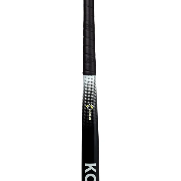 Stick de hockey sur gazon adulte débutant fibre de verre midbow FH100 noir blanc
