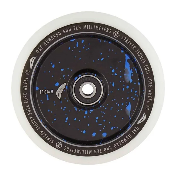 Striker Lighty Full Noyau V3 Blanc Roue Trottinette Freestyle Blue Splash 110mm