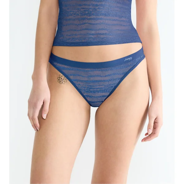 String dentelle Free Evolve Sloggi Bleu Saphir