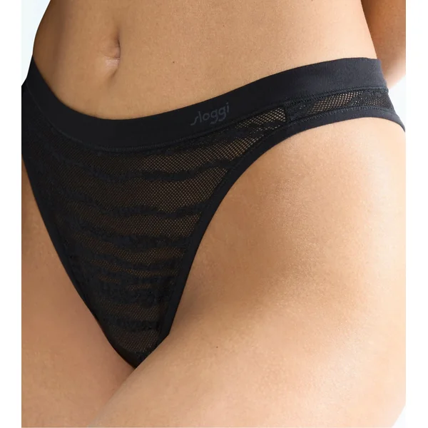String en dentelle noir Sloggi Free Evolve