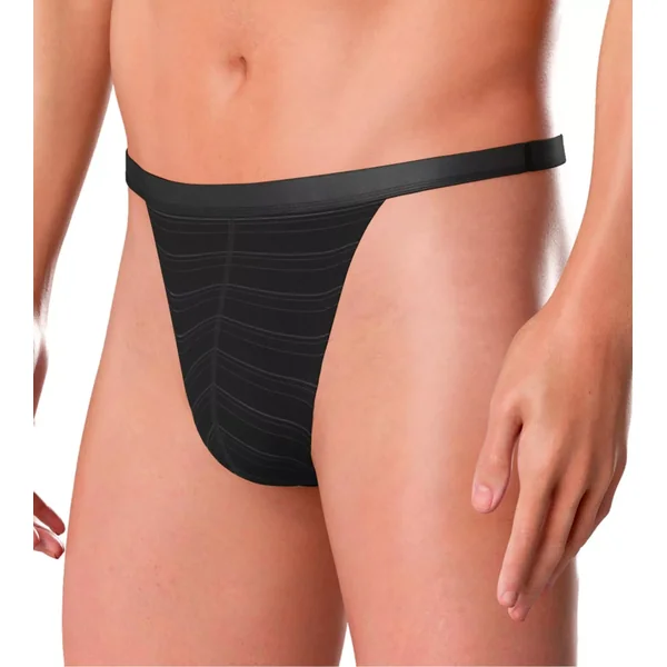 String homme avec ceinture élastique confortable I AM à rayures noir