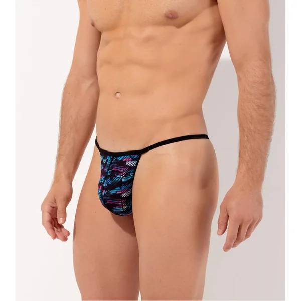 String homme imprimé Rock Noir