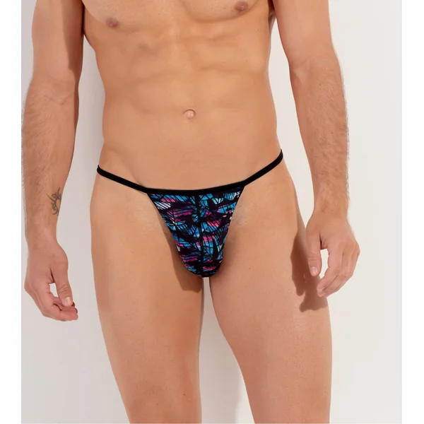 String homme imprimé Rock Noir