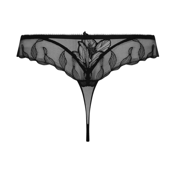 String noir en tulle brodé Désir et Volupté