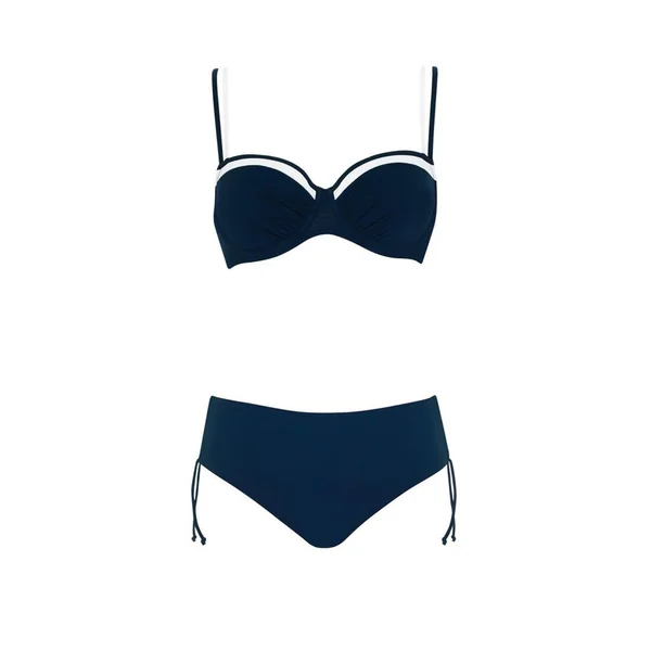 Sunflair - Ensemble Bikini avec cerceau et bretelles doubles ajustables D Bleu Nuit et Blanc 16