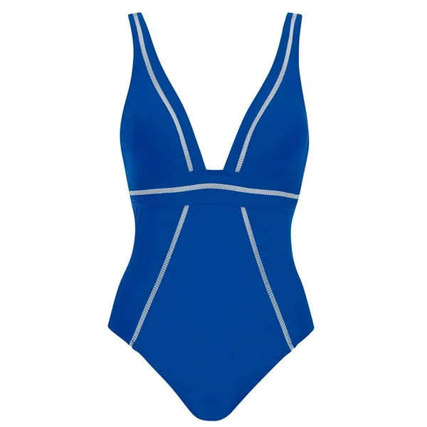 Sunflair - Maillot une piece col V B Bleu Royal 10