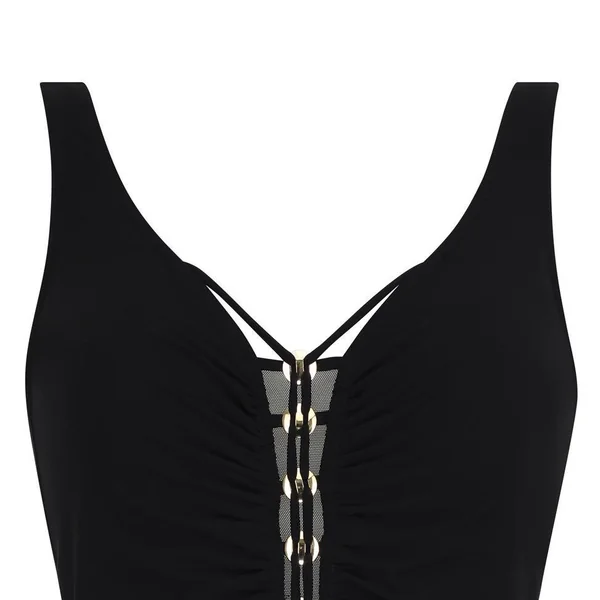 Sunflair - Maillot une pièce plissé avec bretelles ajustables F Noir 18