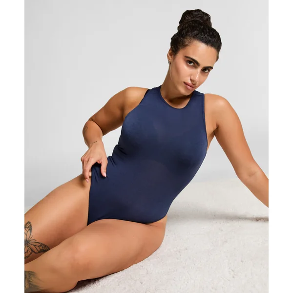 super soft Body haut avec cachemire - Bleu