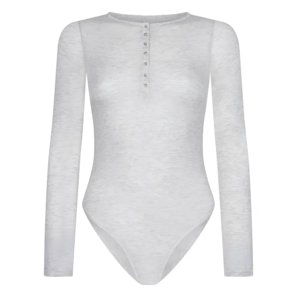 super soft Body haut avec cachemire - Gris