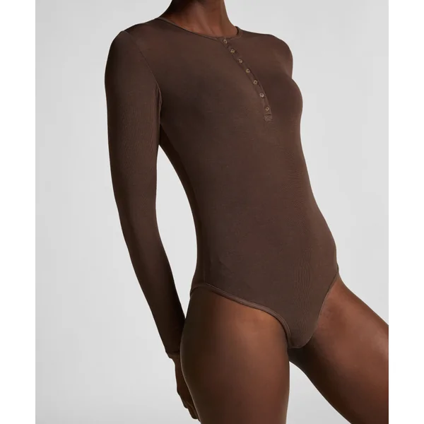 super soft Body haut avec cachemire - Marron