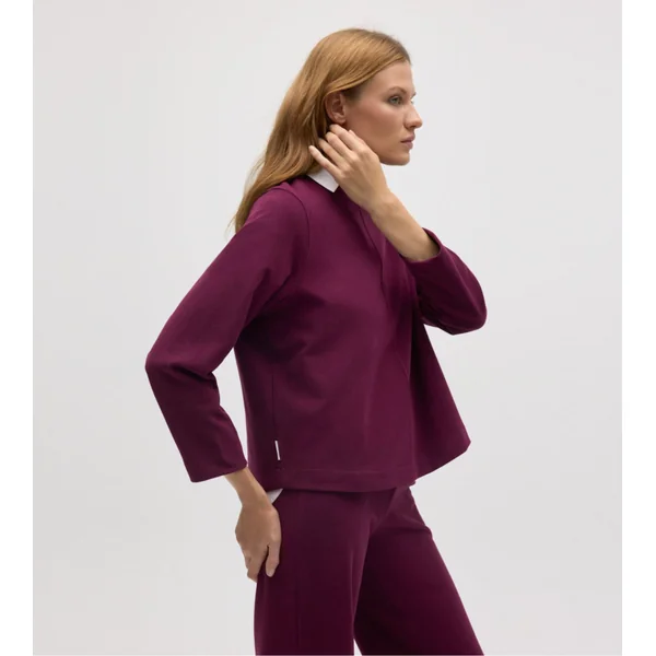 Sweat chaud à manches longues Rouge Berry femme