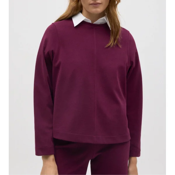 Sweat chaud à manches longues Rouge Berry femme