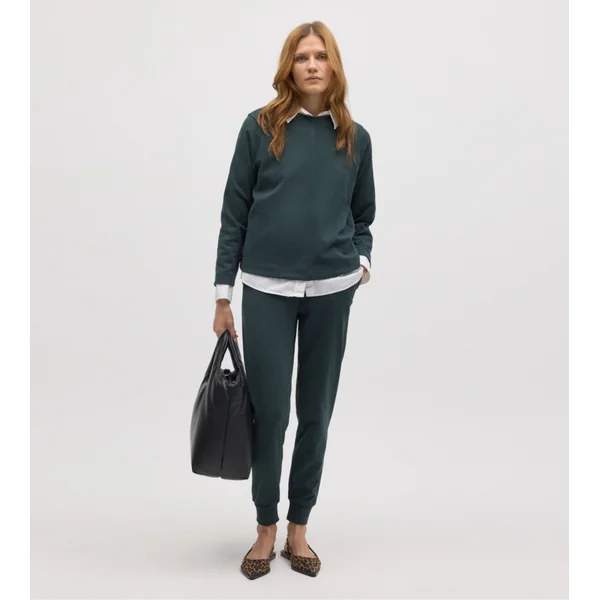 Sweat chaud à manches longues Vert Pin femme